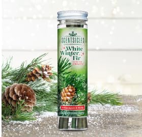 سنتسيكلز زينة عيد الميلاد المعطرة برائحة التنوب الشتوي الأبيض والصنوبر الثلجي مع خطافات من سينتسيكلز - عبوتان (زجاجتان، إجمالي 12 عصا) - Image 2